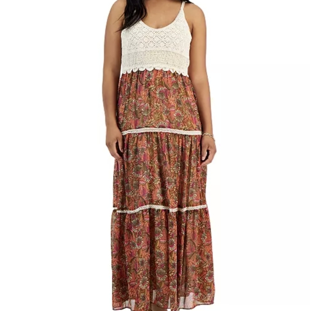 Taylor‎ Crochet Lace Floral Maxi Dress Size Medium